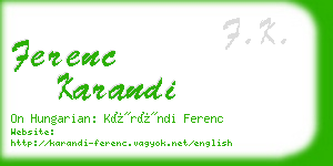 ferenc karandi business card